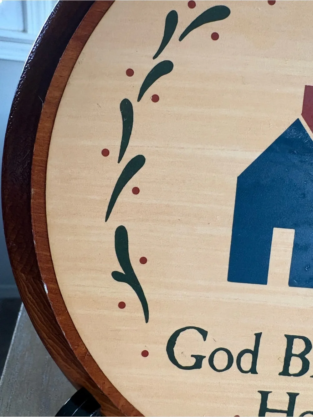 Vintage Wood Wall Sign God Bless This Home Farmhouse Country Blessing Wall Decor